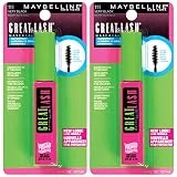 Maybelline New York Great Lash Waterproof Mascara Makeup, Very Black, 2 Count