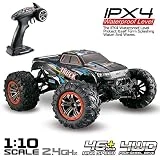 Hosim Large Size 1:10 Scale High Speed 46km/h 4WD 2.4Ghz Remote Control Truck 9125,Radio Controlled Off-Road RC Car Electronic Monster Truck R/C RTR Hobby Grade Cross-Country Car (Blue)