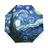BAIHUISHOP Windproof Strong Frame Unbreakable Vincent Van Gogh Starry Night Pattern Golf Umbrella , Compact for Travel By Easy Carrying Sports Rain Umbrella