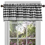Achim Home Furnishings Valance Buffalo Check Window Curtain, 58' x 14', Black & White