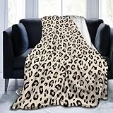 BWBFVPW Flannel Fleece Throw Blanket Black and White Leopard Print Reversible Super Soft Plush Blanket for Couch Bed Sofa 60x50 Inch