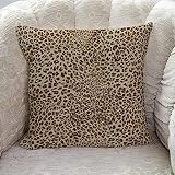 Aomike Decorative Throw Pillow Covers- Sexy Leopard Print Cotton Linen Cushion Cover for Sofa Couch Bed Chair, Ultra Soft and Breathable, 16' x 16'