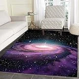 Galaxy Area Mat Spiral Galaxy in Outer Space Andromeda Nebula Star Dust Universe Astronomy Print Indoor/Outdoor Area Mat 2'x3' Mauve Black