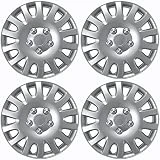 Hubcaps 14 inch Wheel Covers - (Set of 4) Hub Caps for 14in Wheels Rim Cover - Car Accessories Silver Hubcap Best for 14inch Cars Standard Steel Rims - Snap On Auto Tire Replacement Exterior Cap